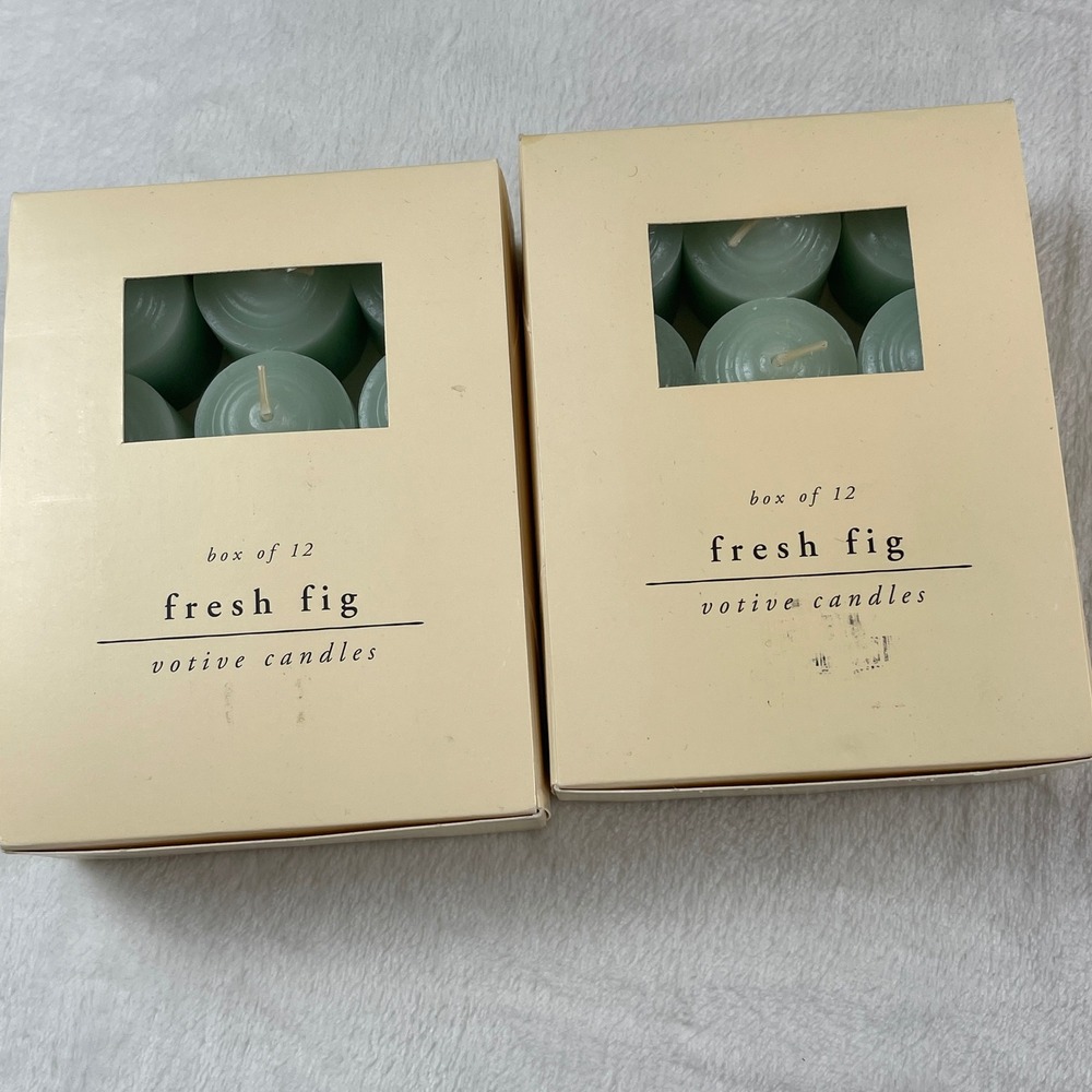 Pier 1 Imports Fresh Fig Votive Candles Box of 12 Scented Lot of 2 Retired
